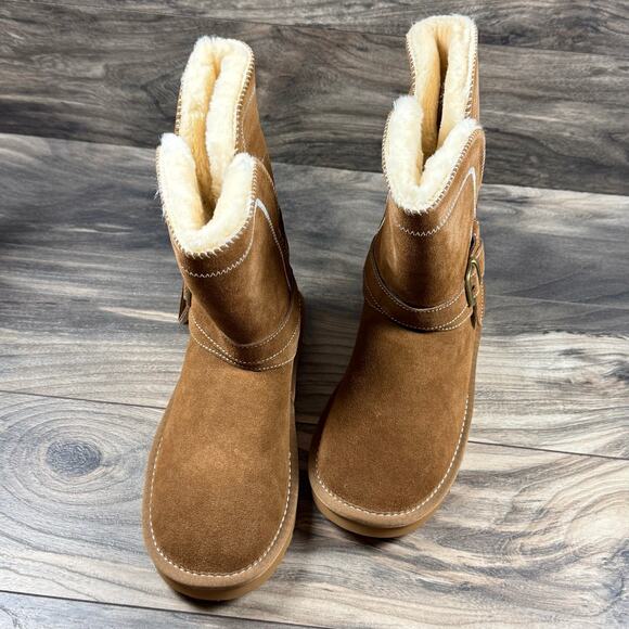 NIB LAMO Vanessa Winter Boots 8 Faux Shearling Chestnut Suede Water Resistant - Picture 3 of 10